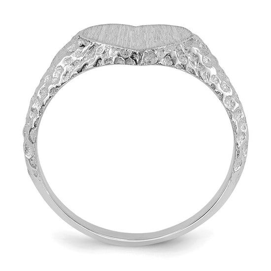 Gold Polished Heart Signet Ring