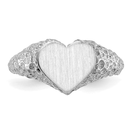 Gold Polished Heart Signet Ring
