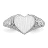 Gold Polished Heart Signet Ring