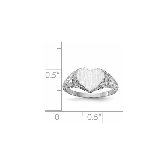 Gold Polished Heart Signet Ring
