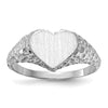 Gold Polished Heart Signet Ring