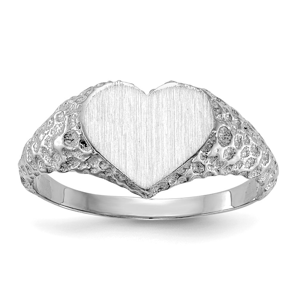 Gold Polished Heart Signet Ring