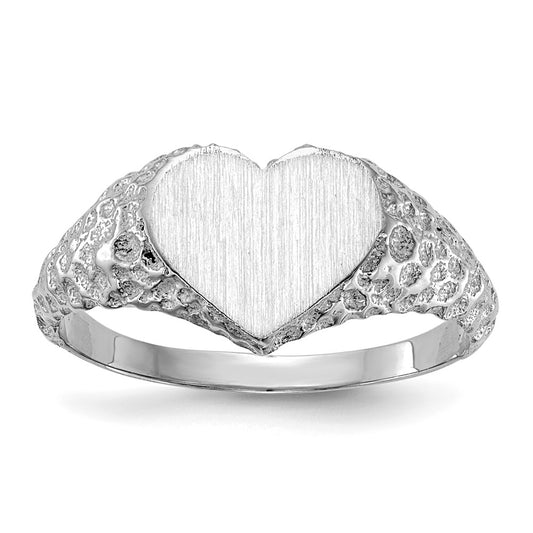 Gold Polished Heart Signet Ring