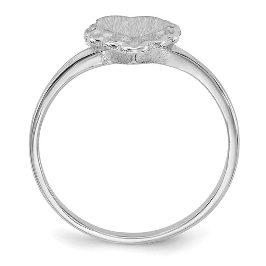 Gold Polished Heart Signet Ring