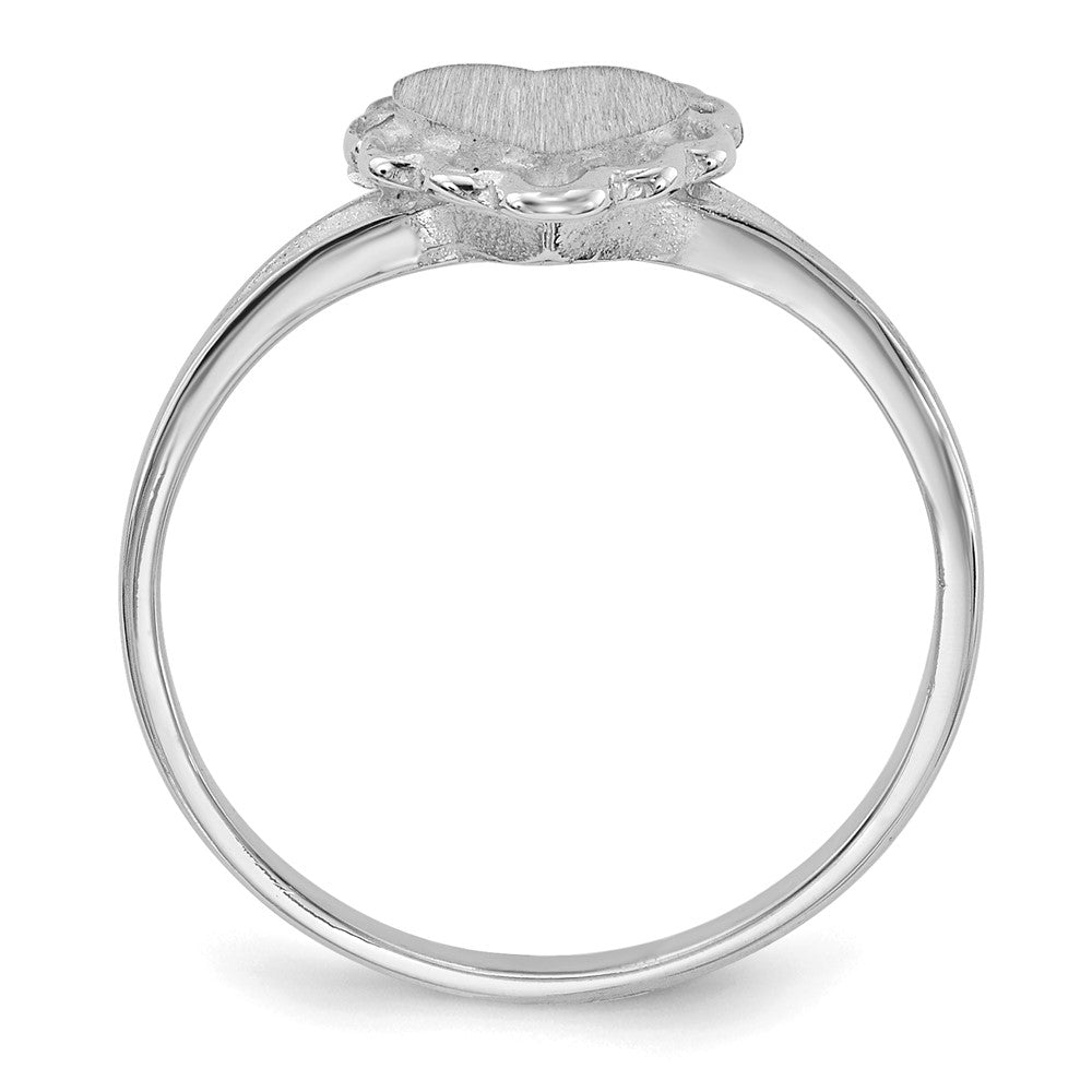 Gold Polished Heart Signet Ring