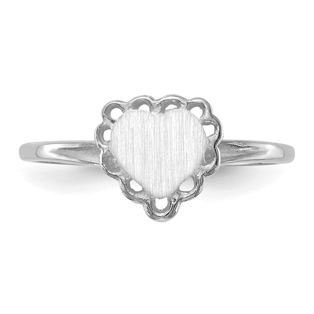 Gold Polished Heart Signet Ring