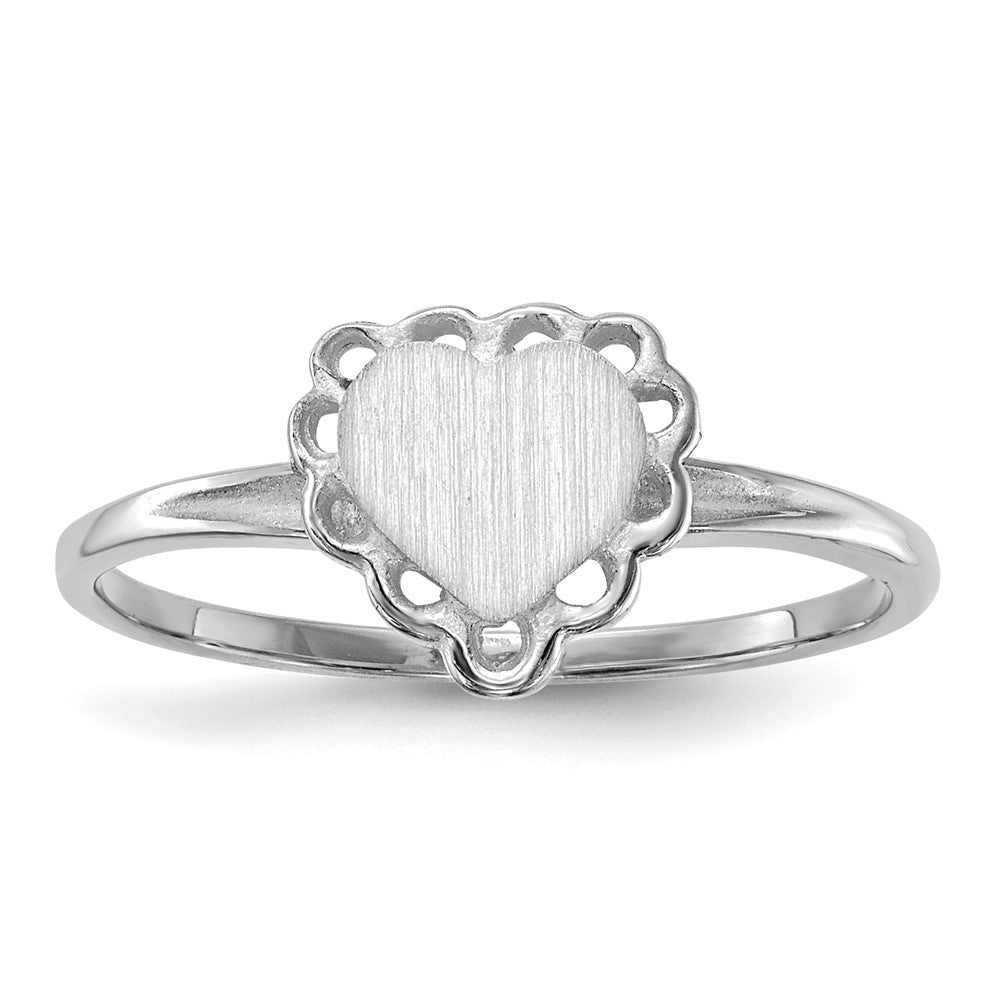 Gold Polished Heart Signet Ring