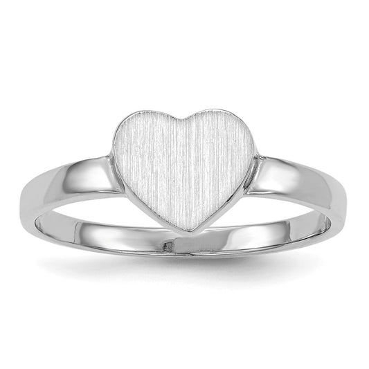 Gold Polished Heart Signet Ring