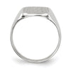 14k White Gold 10.5x11.0mm Cushion Closed Back Signet Ring