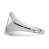14k White Gold 10.5x11.0mm Cushion Closed Back Signet Ring
