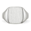14k White Gold 10.5x11.0mm Cushion Closed Back Signet Ring