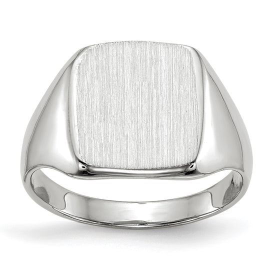 Gold Polished Rounded Square Closed Back Signet Ring