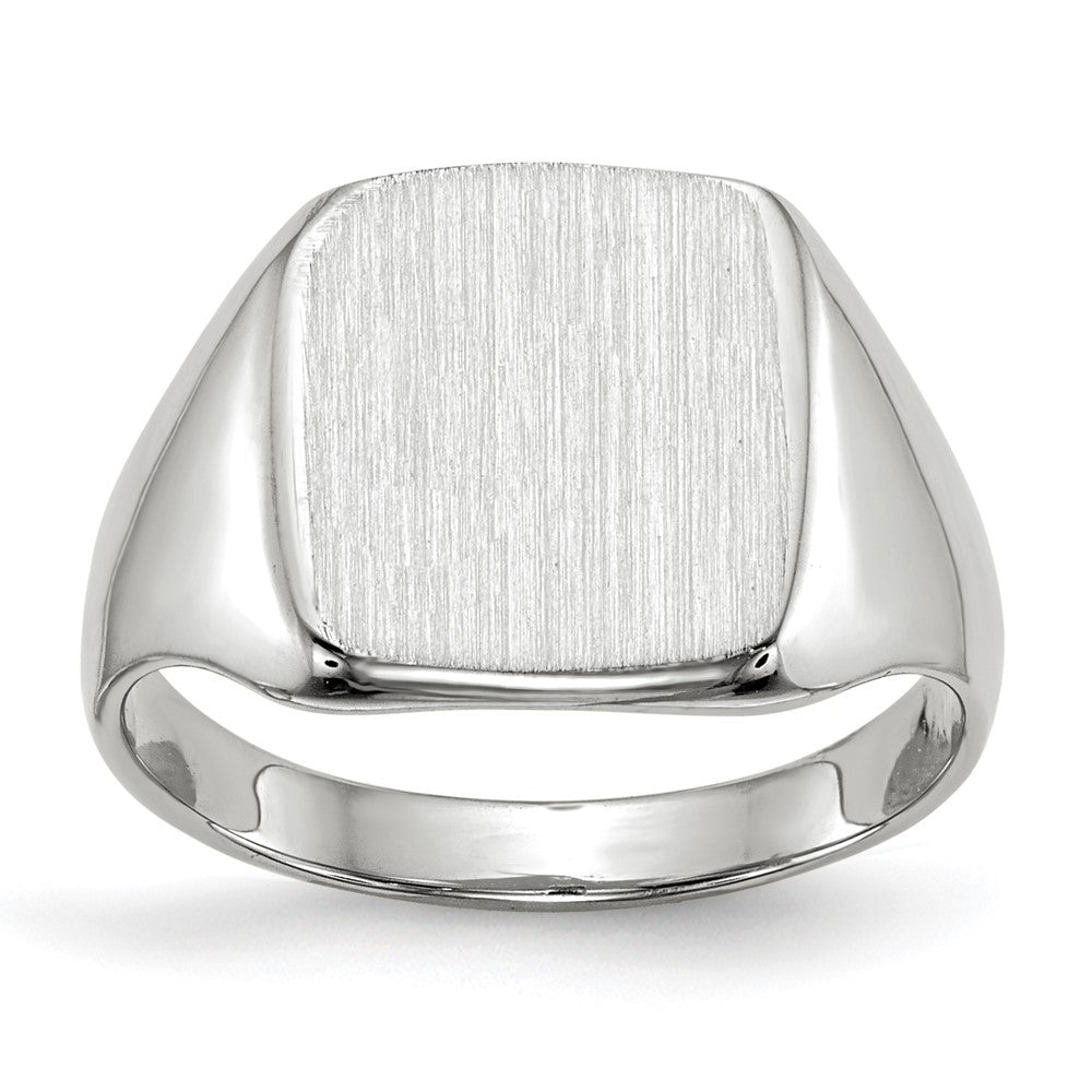 Gold Polished Rounded Square Closed Back Signet Ring
