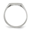 10k White Gold 12.5x12.5mm Cushion-shaped Closed Back Signet Ring