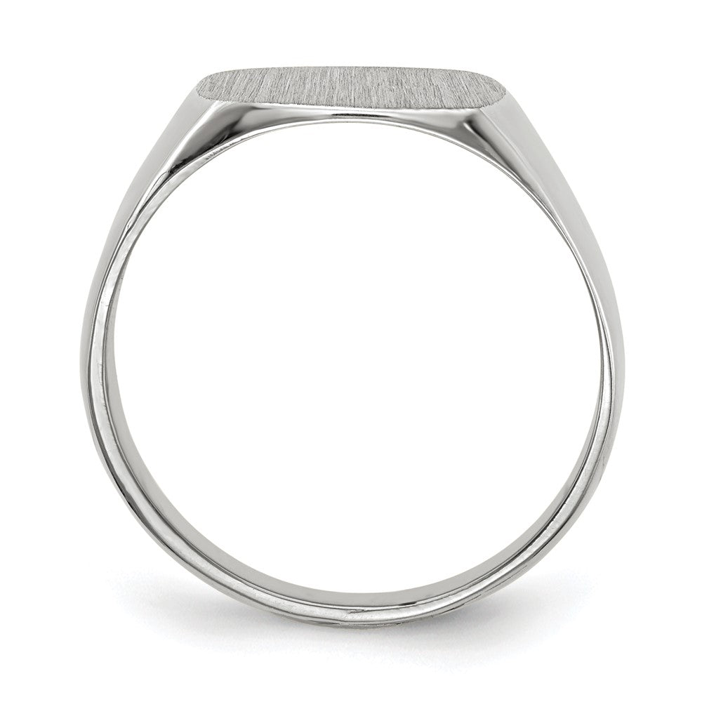 10k White Gold 12.5x12.5mm Cushion-shaped Closed Back Signet Ring