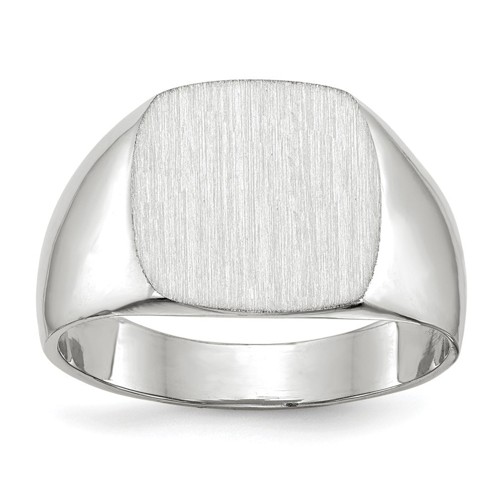 Gold Polished Rounded Square Closed Back Signet Ring