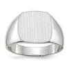 10k White Gold 12.5x12.5mm Cushion-shaped Closed Back Signet Ring