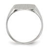 14k White Gold 13.5x14.5mm Cushion Closed Back Mens Signet Ring
