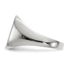 14k White Gold 13.5x14.5mm Cushion Closed Back Mens Signet Ring