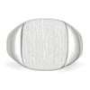 14k White Gold 13.5x14.5mm Cushion Closed Back Mens Signet Ring