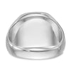 14k White Gold 13.5x14.5mm Cushion Closed Back Mens Signet Ring