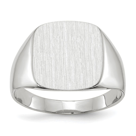 Gold Polished Rounded Square Closed Back Signet Ring