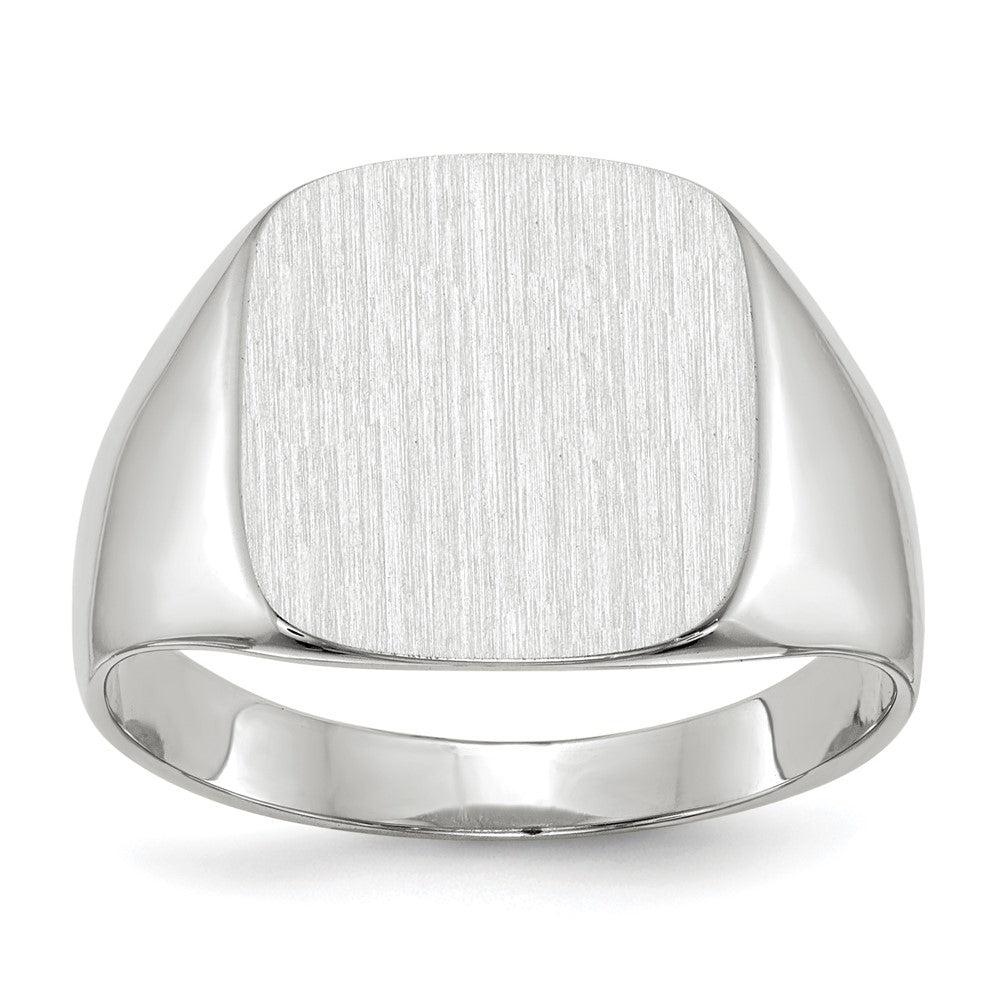 Gold Polished Rounded Square Closed Back Signet Ring