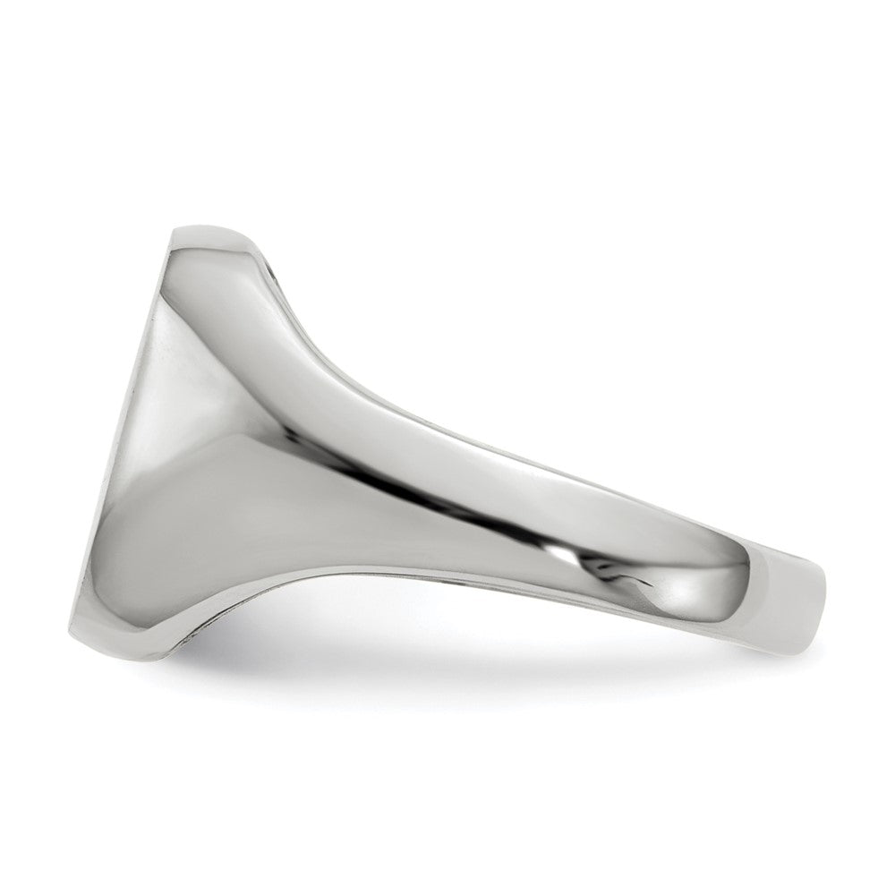 Gold Polished Rounded Square Closed Back Signet Ring