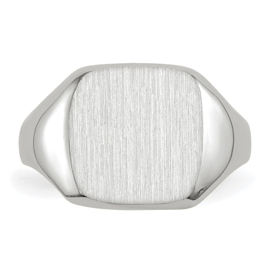 Gold Polished Rounded Square Closed Back Signet Ring