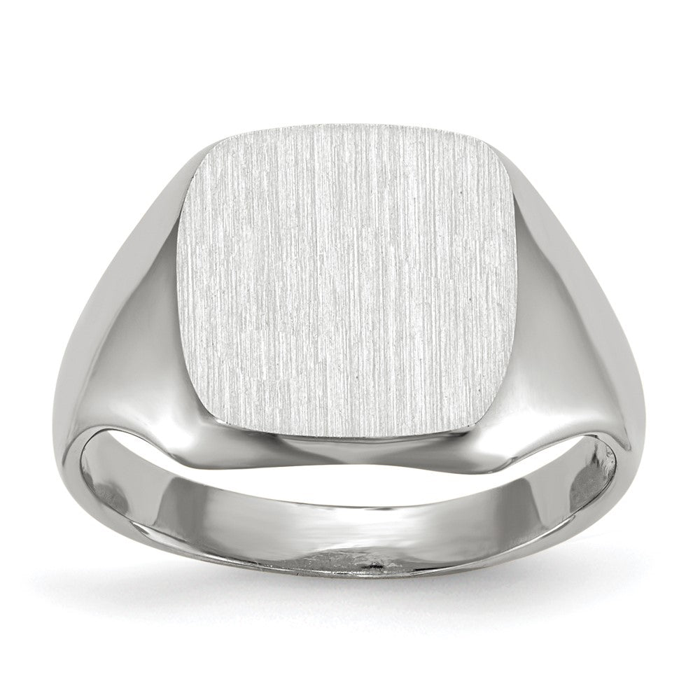 Gold Polished Rounded Square Closed Back Signet Ring