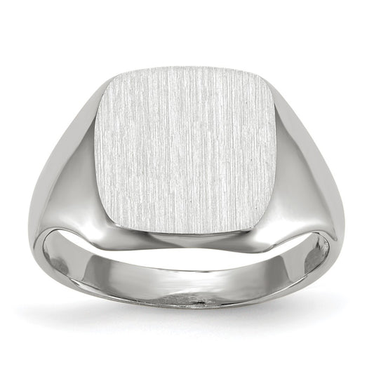Gold Polished Rounded Square Closed Back Signet Ring