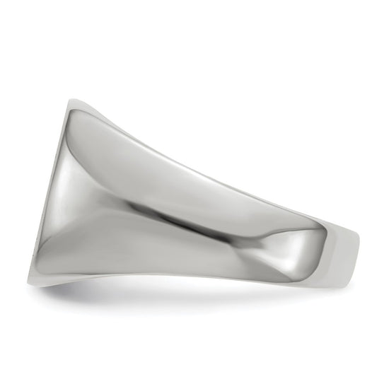 Gold Polished Rounded Square Closed Back Signet Ring
