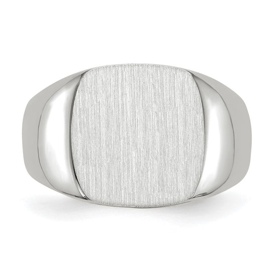 Gold Polished Rounded Square Closed Back Signet Ring