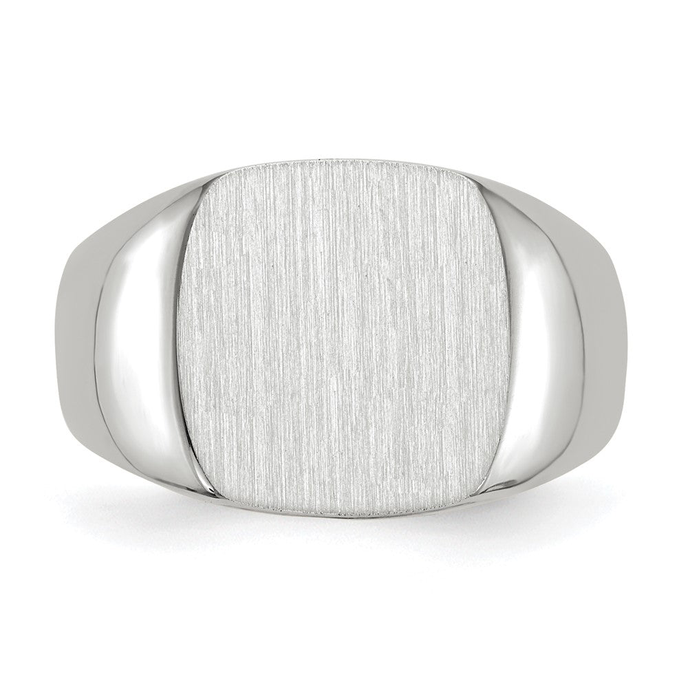 Gold Polished Rounded Square Closed Back Signet Ring