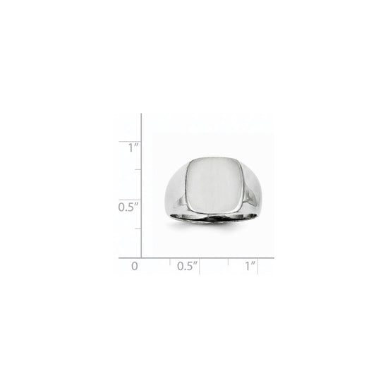 Gold Polished Rounded Square Closed Back Signet Ring