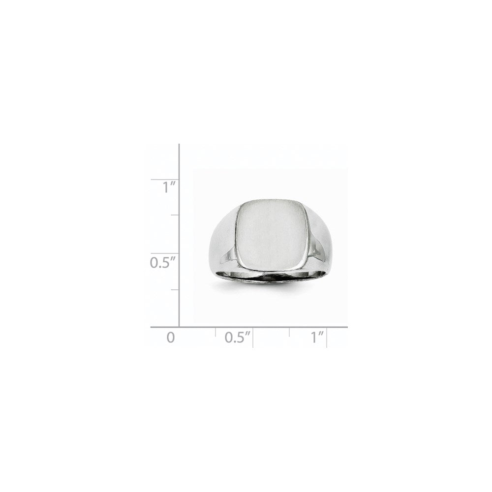 Gold Polished Rounded Square Closed Back Signet Ring