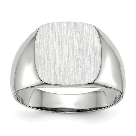 Gold Polished Rounded Square Closed Back Signet Ring