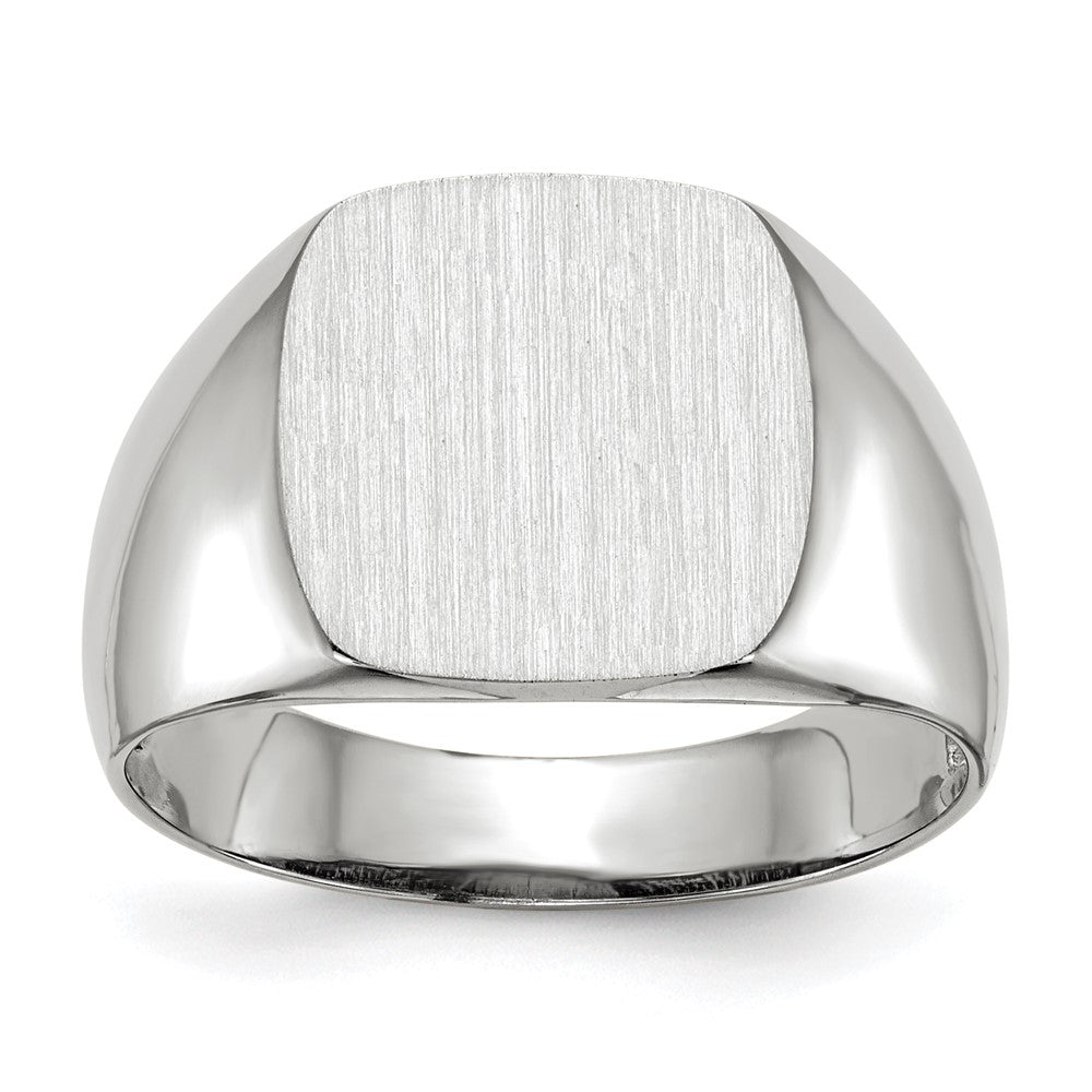 Gold Polished Rounded Square Closed Back Signet Ring