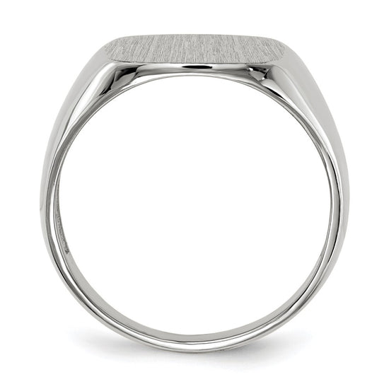 Gold Polished Rounded Square Closed Back Signet Ring