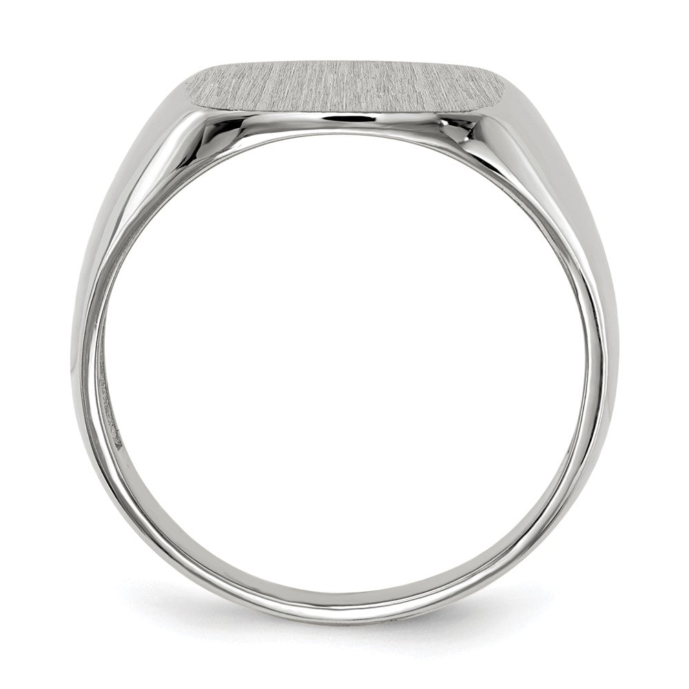Gold Polished Rounded Square Closed Back Signet Ring