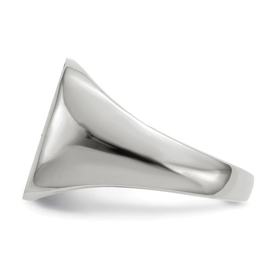 Gold Polished Rounded Square Closed Back Signet Ring
