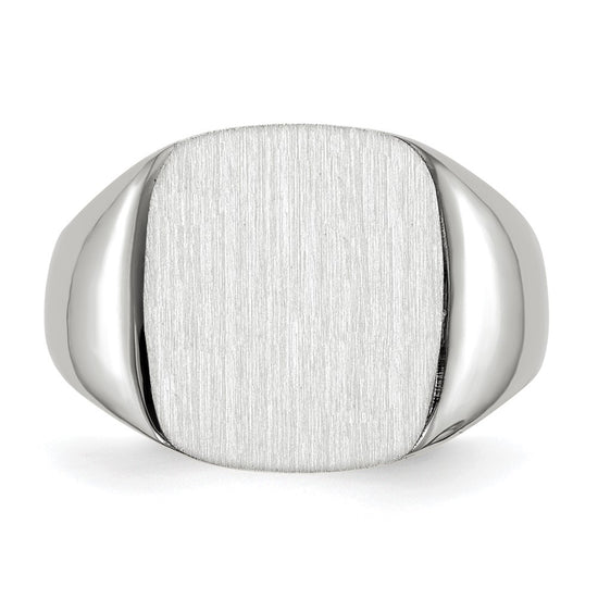 Gold Polished Rounded Square Closed Back Signet Ring