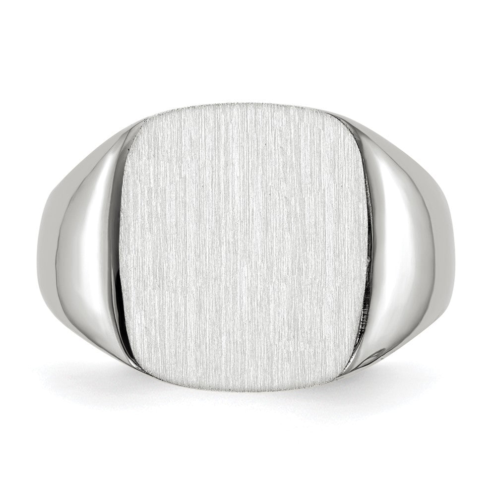 Gold Polished Rounded Square Closed Back Signet Ring