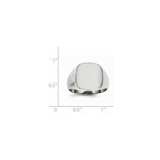 Gold Polished Rounded Square Closed Back Signet Ring