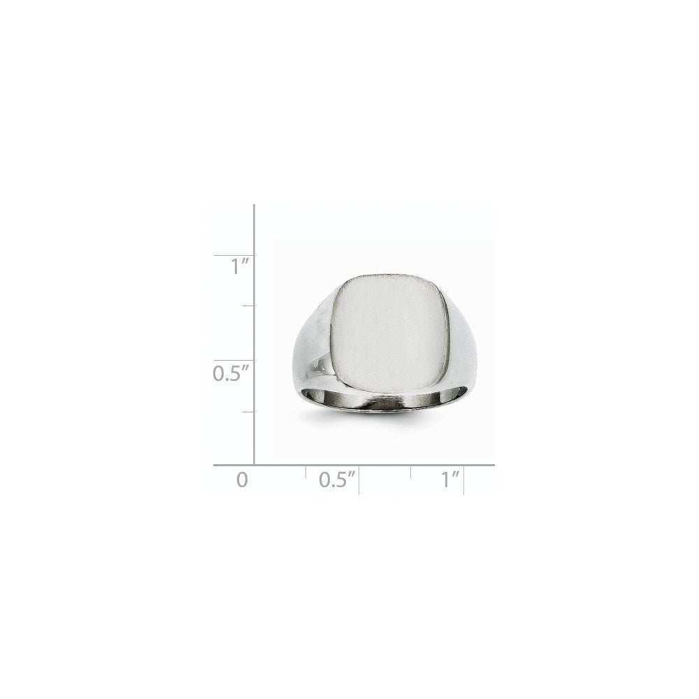 Gold Polished Rounded Square Closed Back Signet Ring