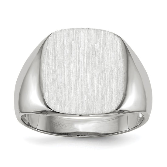 Gold Polished Rounded Square Closed Back Signet Ring
