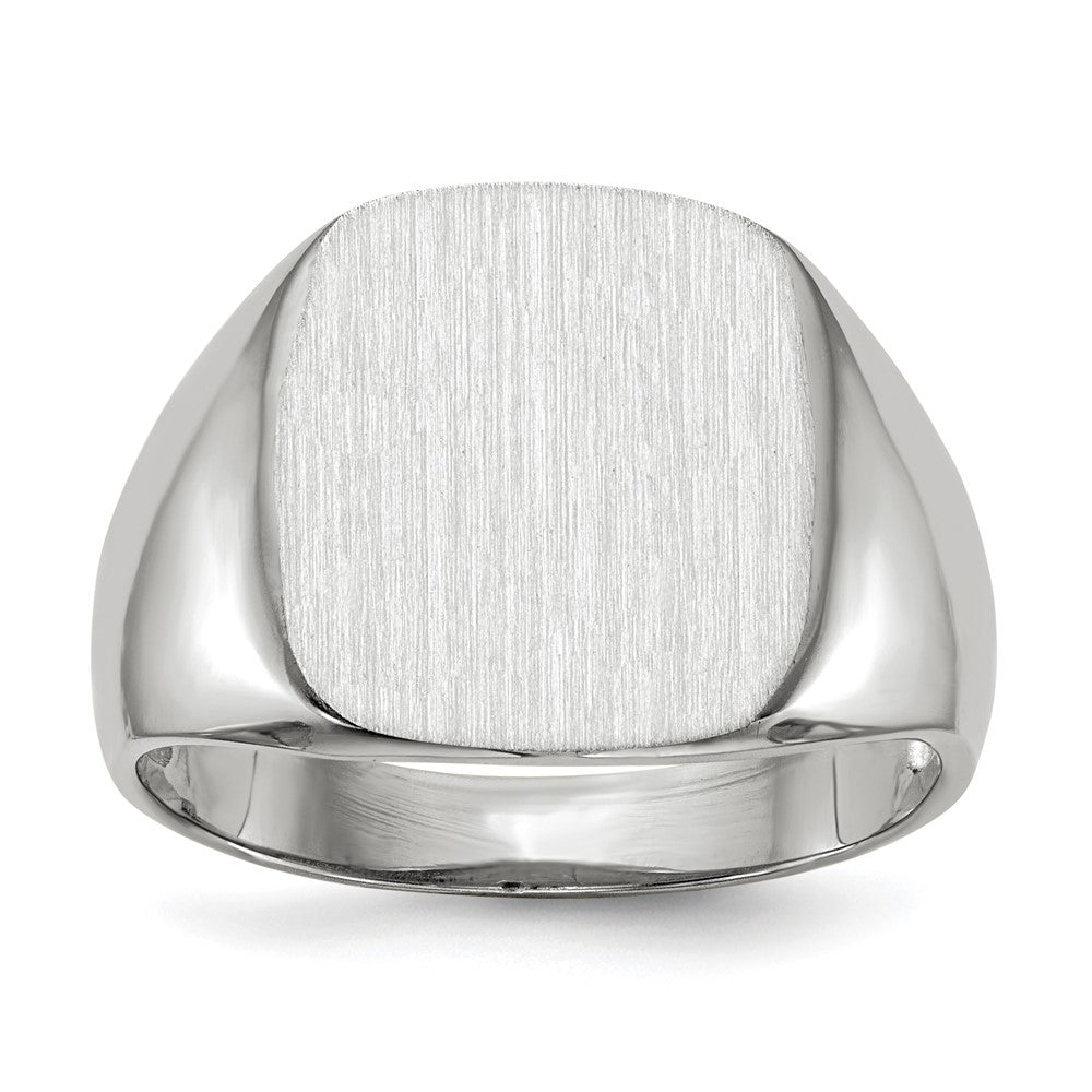 Gold Polished Rounded Square Closed Back Signet Ring