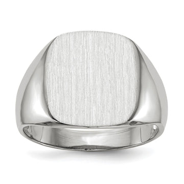 Gold Polished Rounded Square Closed Back Signet Ring