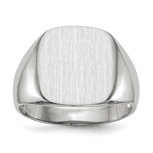 Gold Polished Rounded Square Closed Back Signet Ring