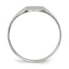 14k White Gold 7.0x8.5mm Cushion Closed Back Signet Ring